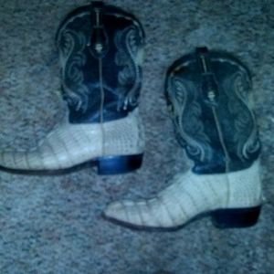Alligator skin boots